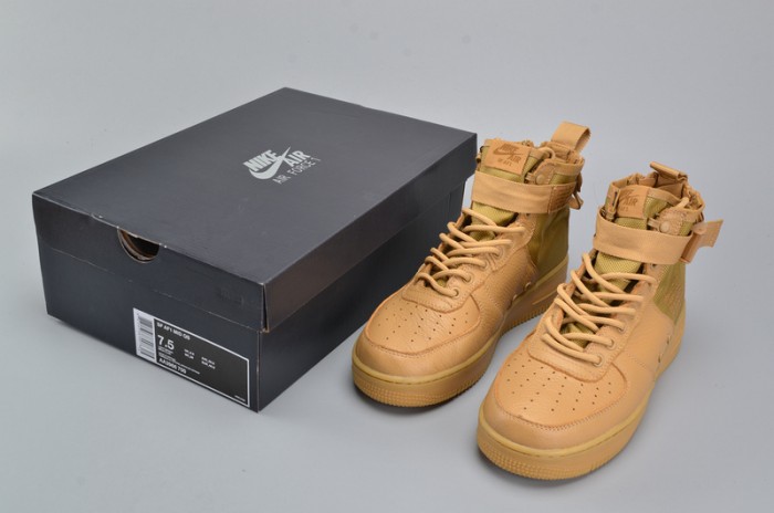 Nike SF Air Force 1 Mid  Elemental Gold Leather Shoes  AA3966-700
