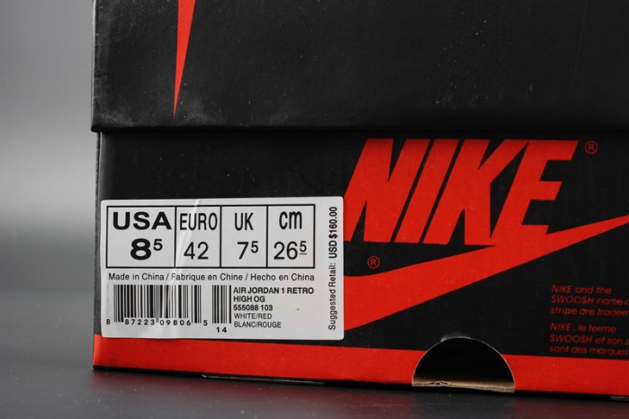 AIR JORDAN 1 RETRO HIGH OG "METALLIC RED" mens 555088-103