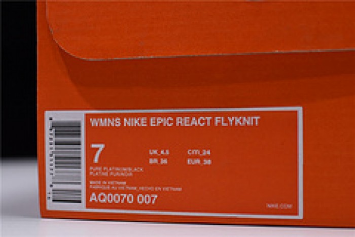 NIKE EPIC REACT FLYKNIT PURE PLATINUM  womens  AQ0067-007